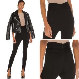 New NBD Revolve $168 Celine Slit Ankle Black Zip Back M High Waist Pant MED NWT